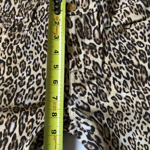 7 For All Mankind Sz 29 Waist, Dk Brown/Black & Tan Cheetah print,  skinny jeans - Picture 7 of 13